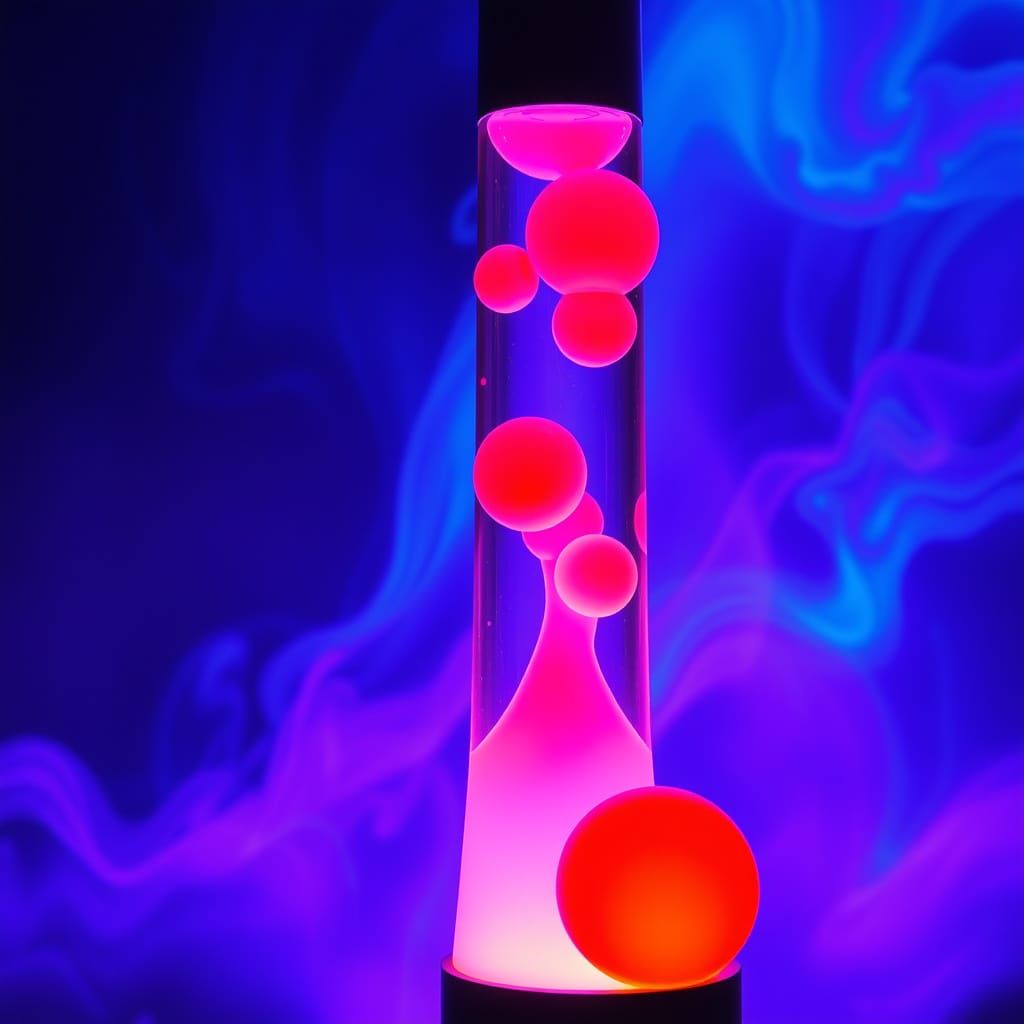 Psychedelic Lava Lamp in Deep Purple and Vibrant Orange