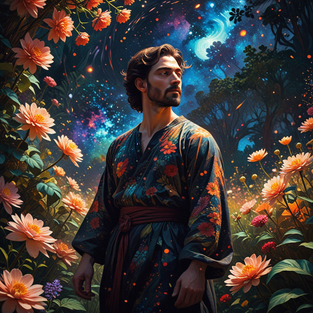 Kimono in the Space Garden