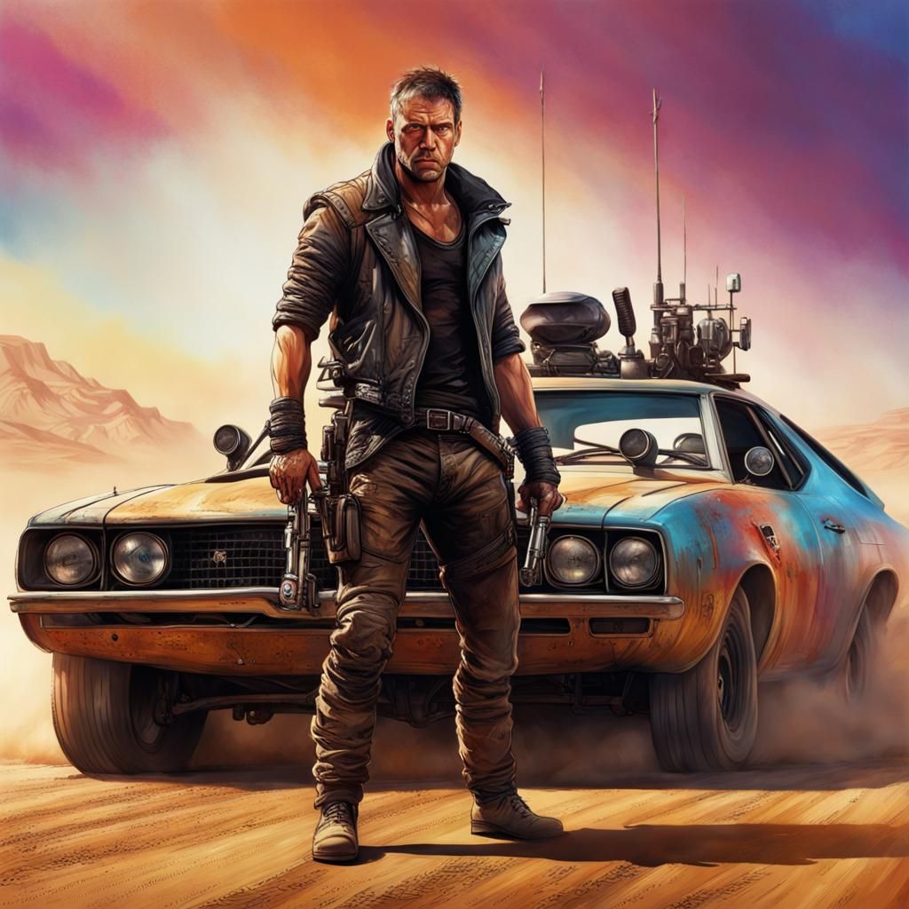 Hyperrealistic Mad Max Character Concept Art