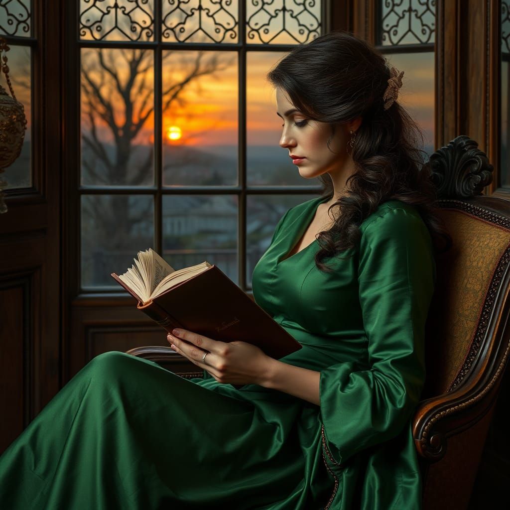 Woman Contemplates Memories by Window