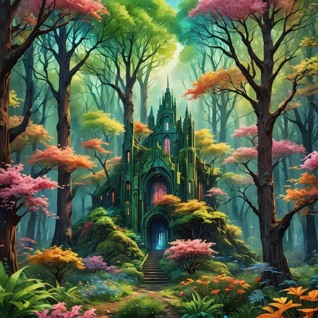 A means to an end lovely colors Unreal abstract art Deco sty...