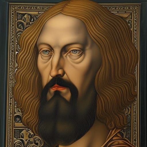 Renaissance Self-Portrait in Pre-Raphaelite Style