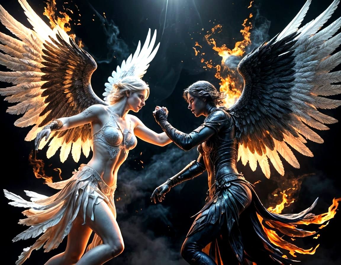 Angelic Battle: Light Versus Dark
