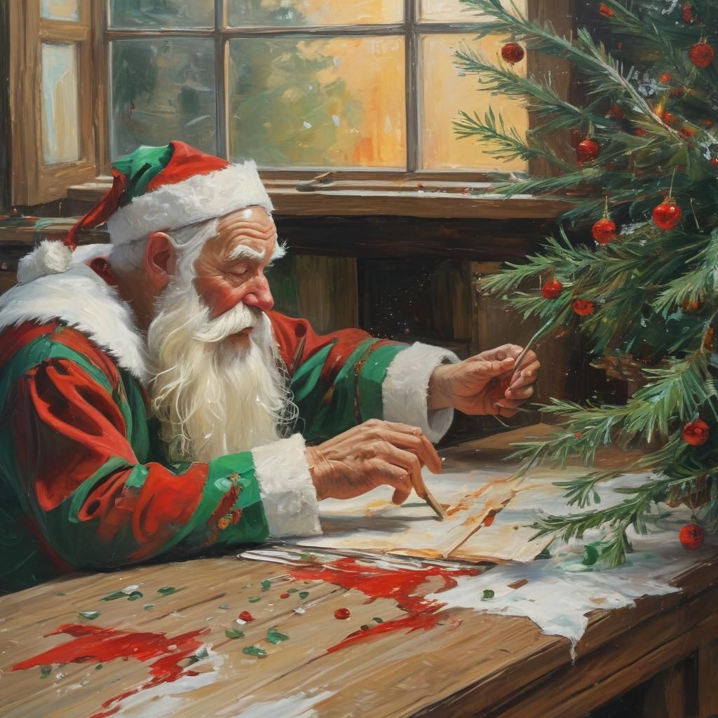 Santa Claus Crafting a Herbarium
🎄🦌🎄