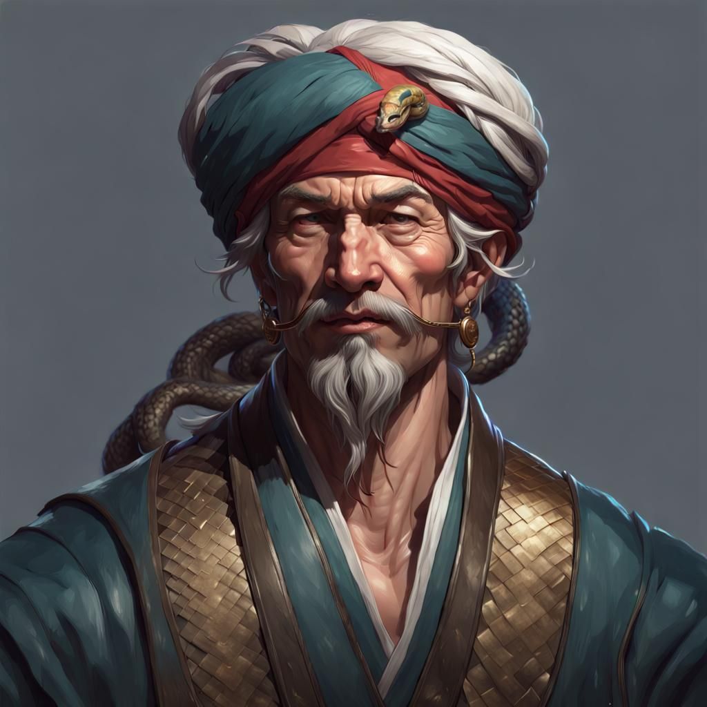 Yuan Ti Bard Portrait in Art Nouveau Style