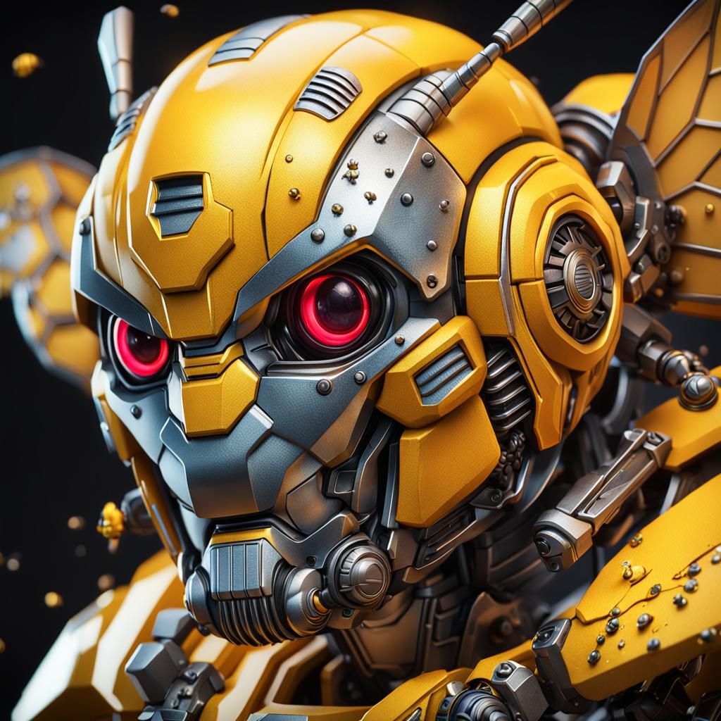 Detailed 3D Model of a Realistic Anime Bumblebee
