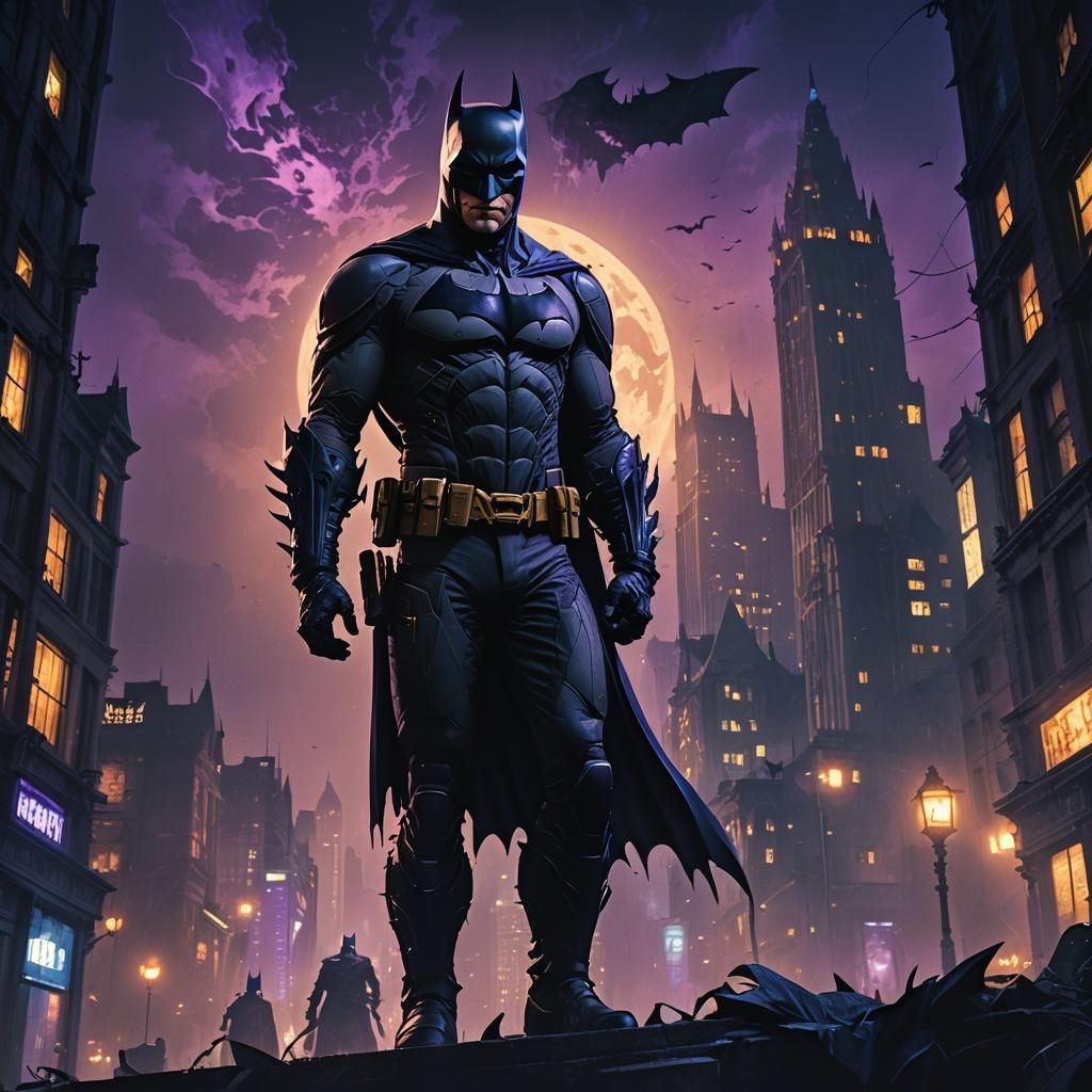 Batman and Joker in Dark Noir Style