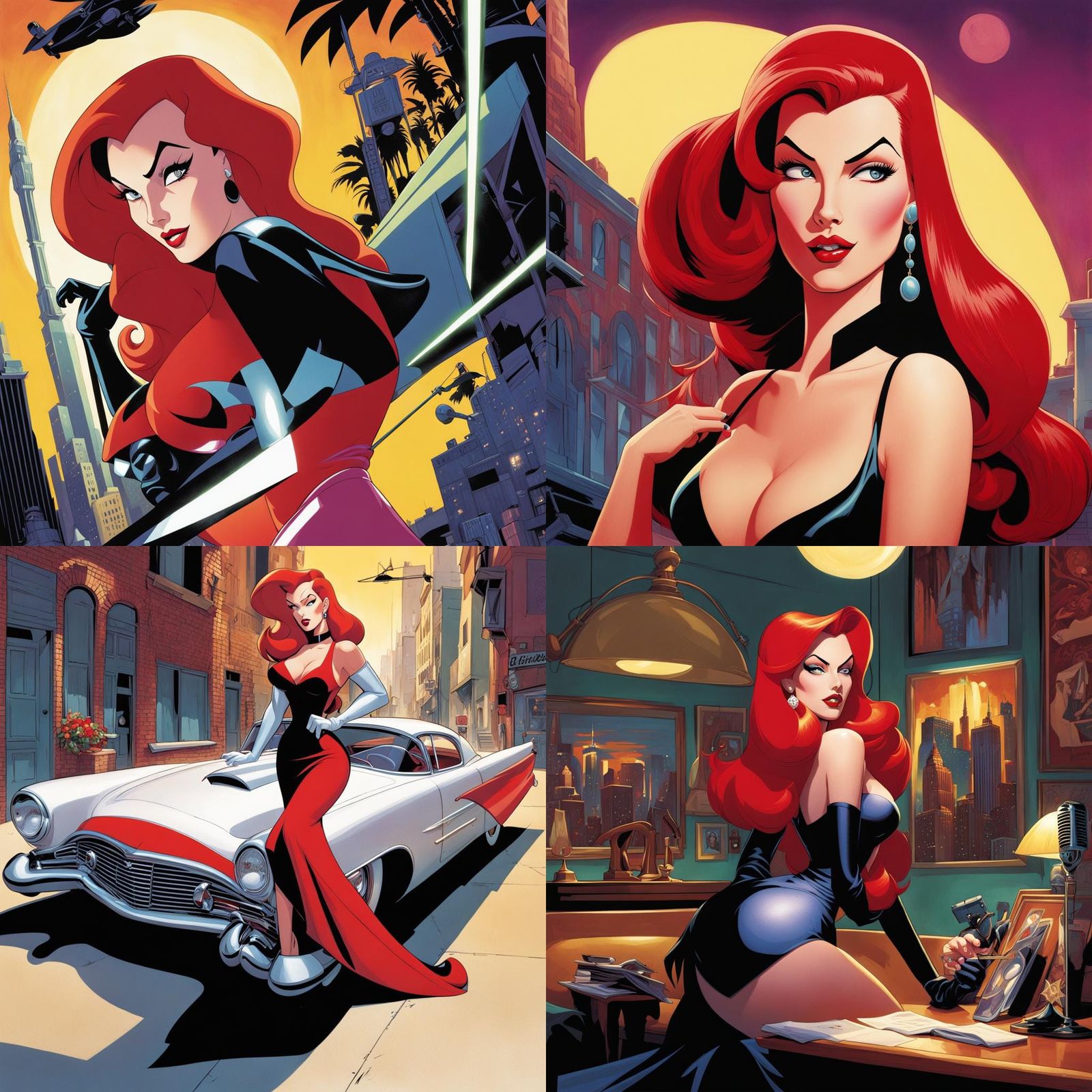 Jessica Rabbit in Multiple Art Styles