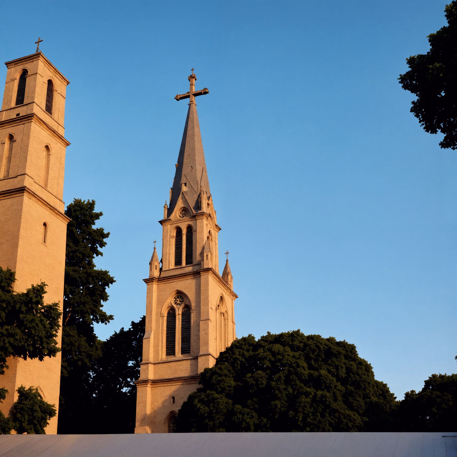 Hyperrealistic Church Steeple with Intricate Details and Hig...