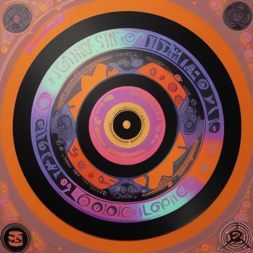 Trippy Record Design with Text "JAY"