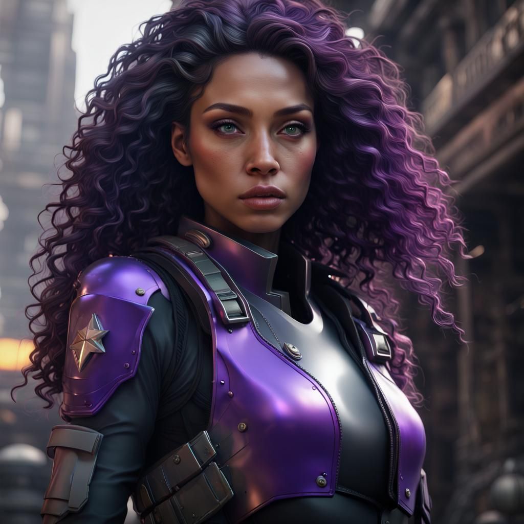 Futuristic Female Soldier in Dark Fantasy Style