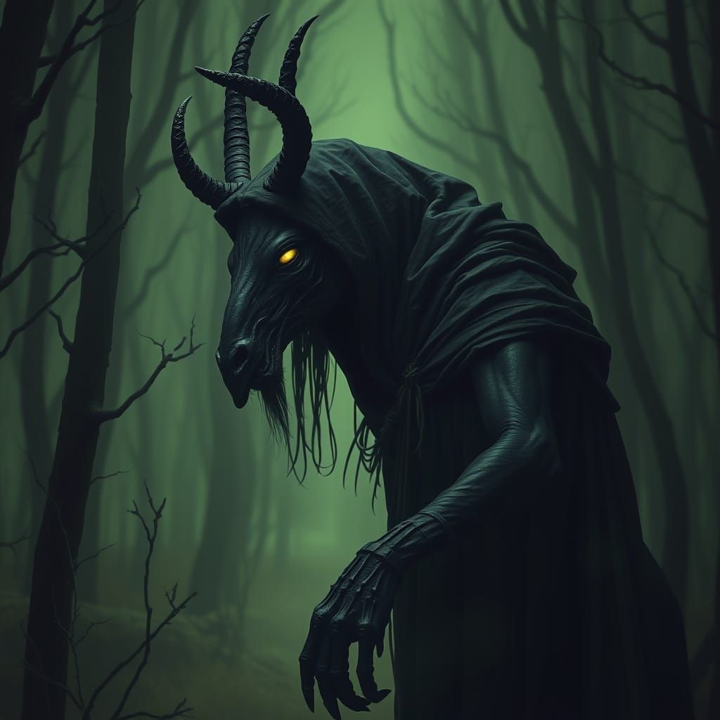 Eerie Centaur in Haunted Forest, Dark Fantasy Art