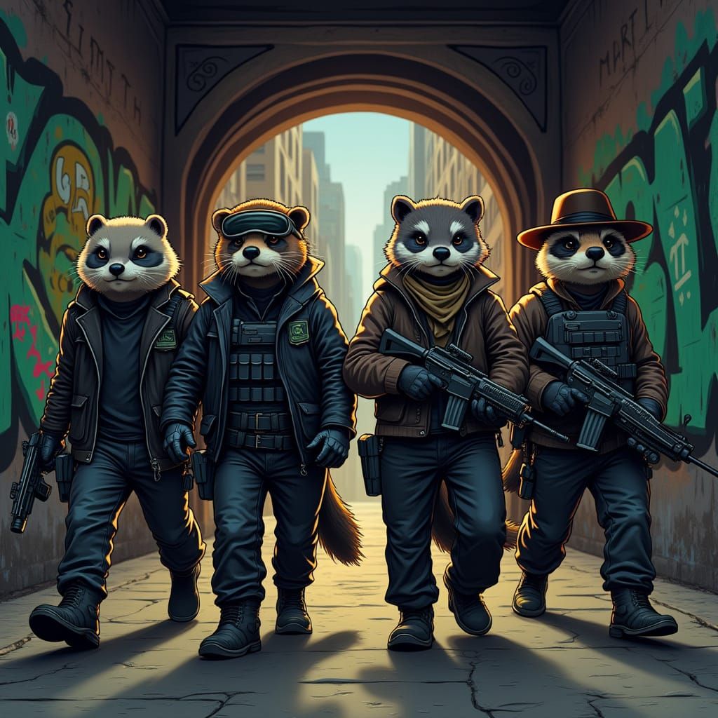 Manga-Inspired Mustelid Mafia Operatives Emerge from Secret ...