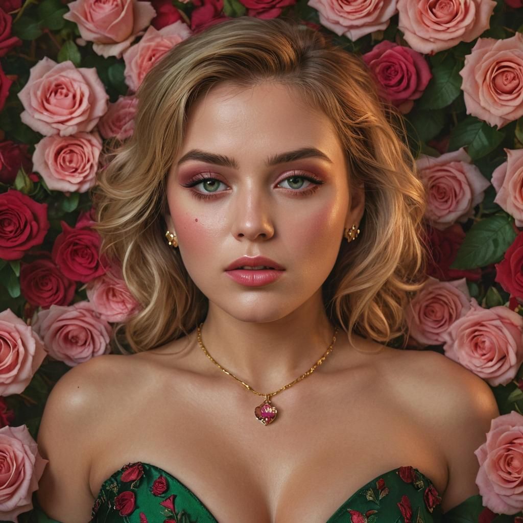 Elegant Femme Fatale in Art Nouveau Style