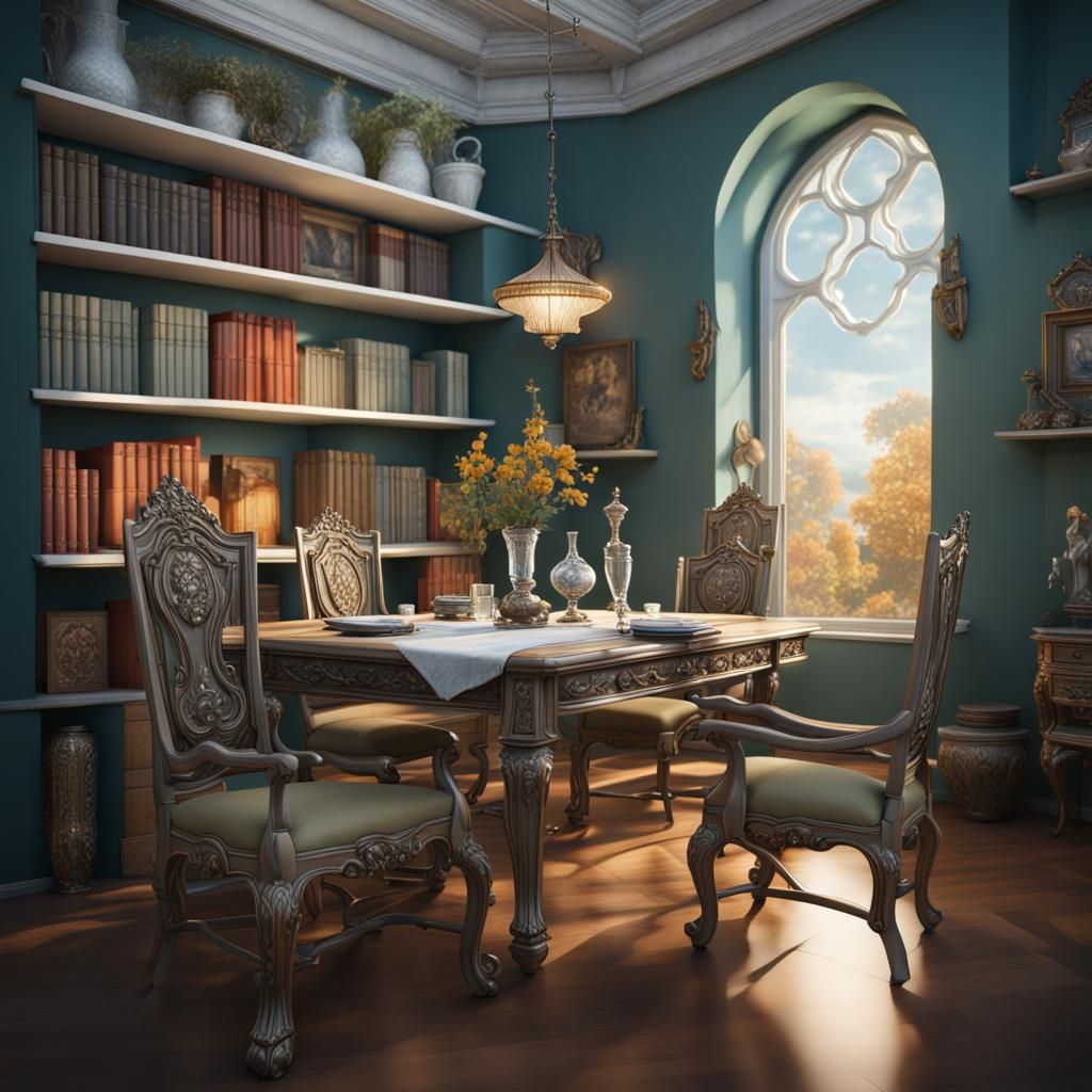 Detailed Matte Painting of Accurate Furniture