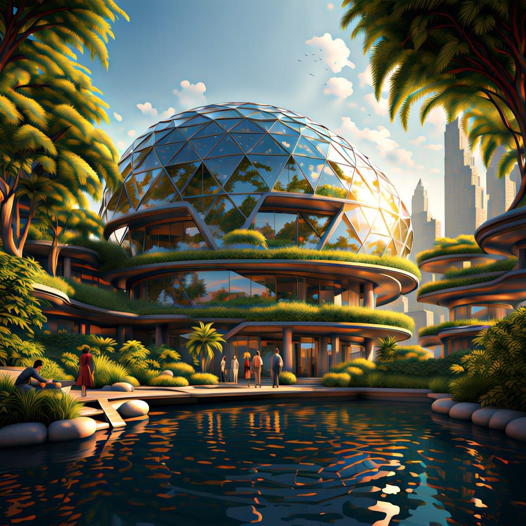 Futuristic Utopia Oasis of Wonder