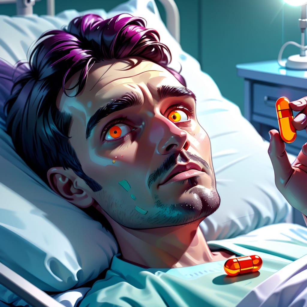 Sick in Vibrant Cartoon Style