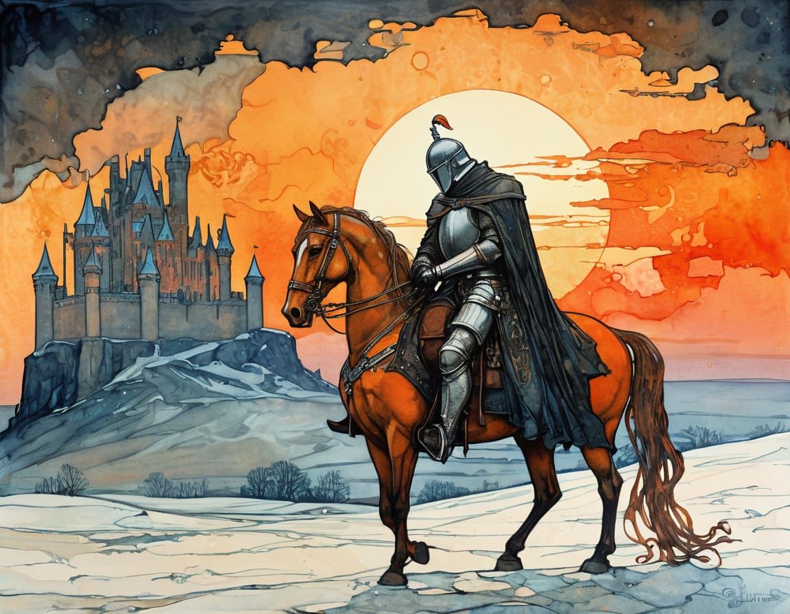 Gothic Knight's Bittersweet Farewell in a Frozen Winter Land...