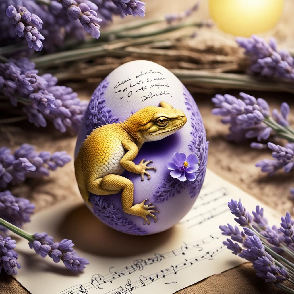 Whimsical Dream Egg with Lavender and Note