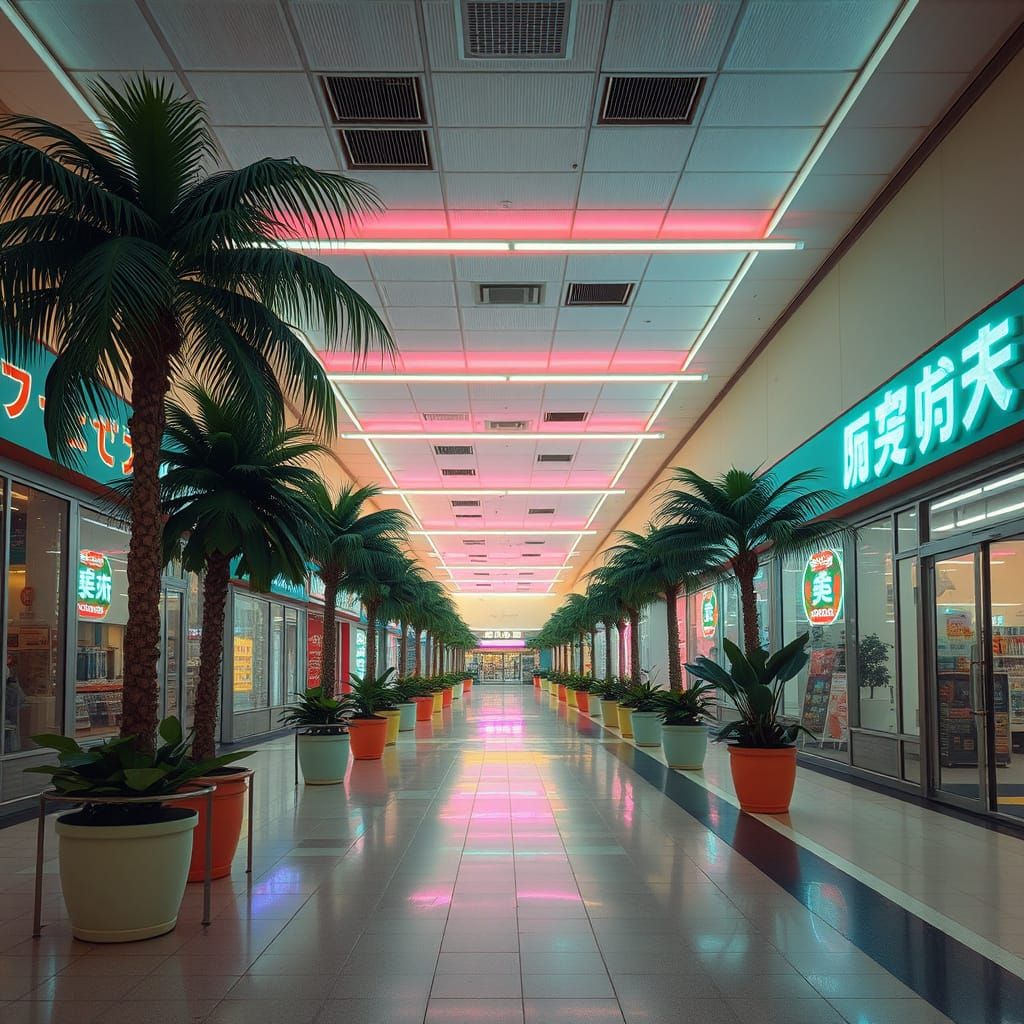 Ethereal Retro-Futuristic Dreamscape in Neon Pastels