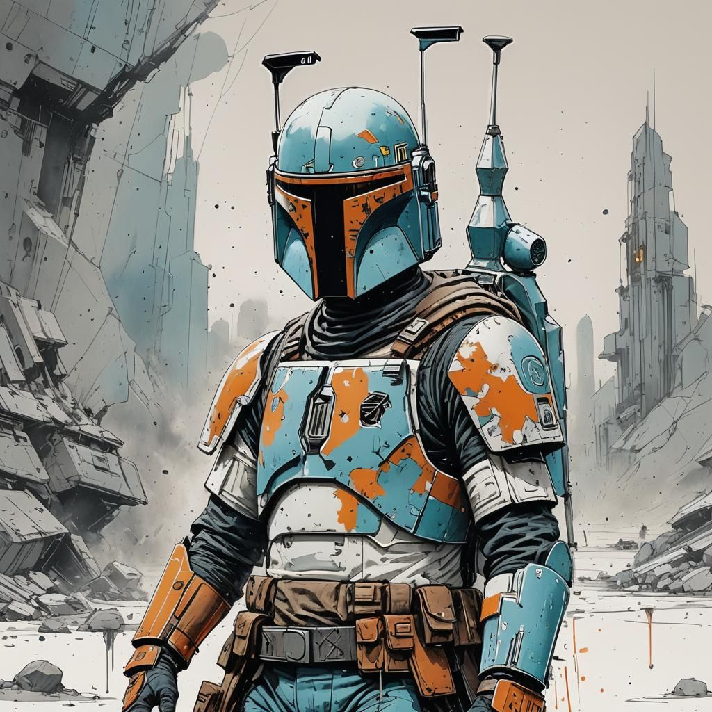 Light Blue and Orange Boba Fett Trooper Concept