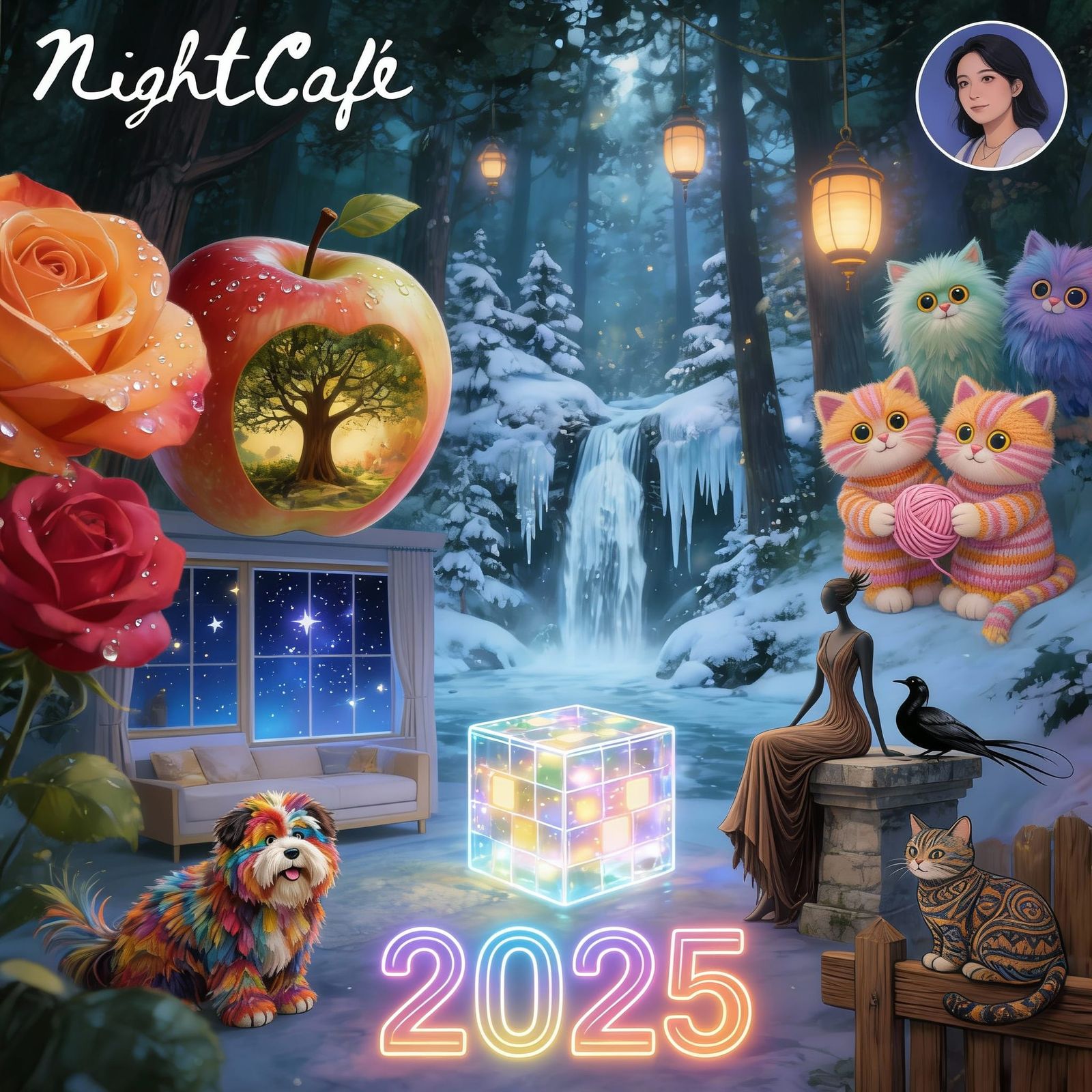 AI Collage of 2025 Artworks with Logo and Avatar