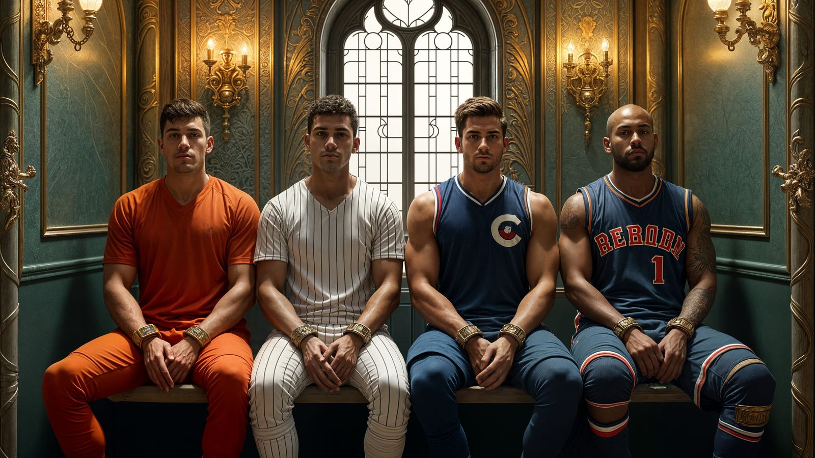 Athletes in Art Nouveau-Inspired Jail Cell