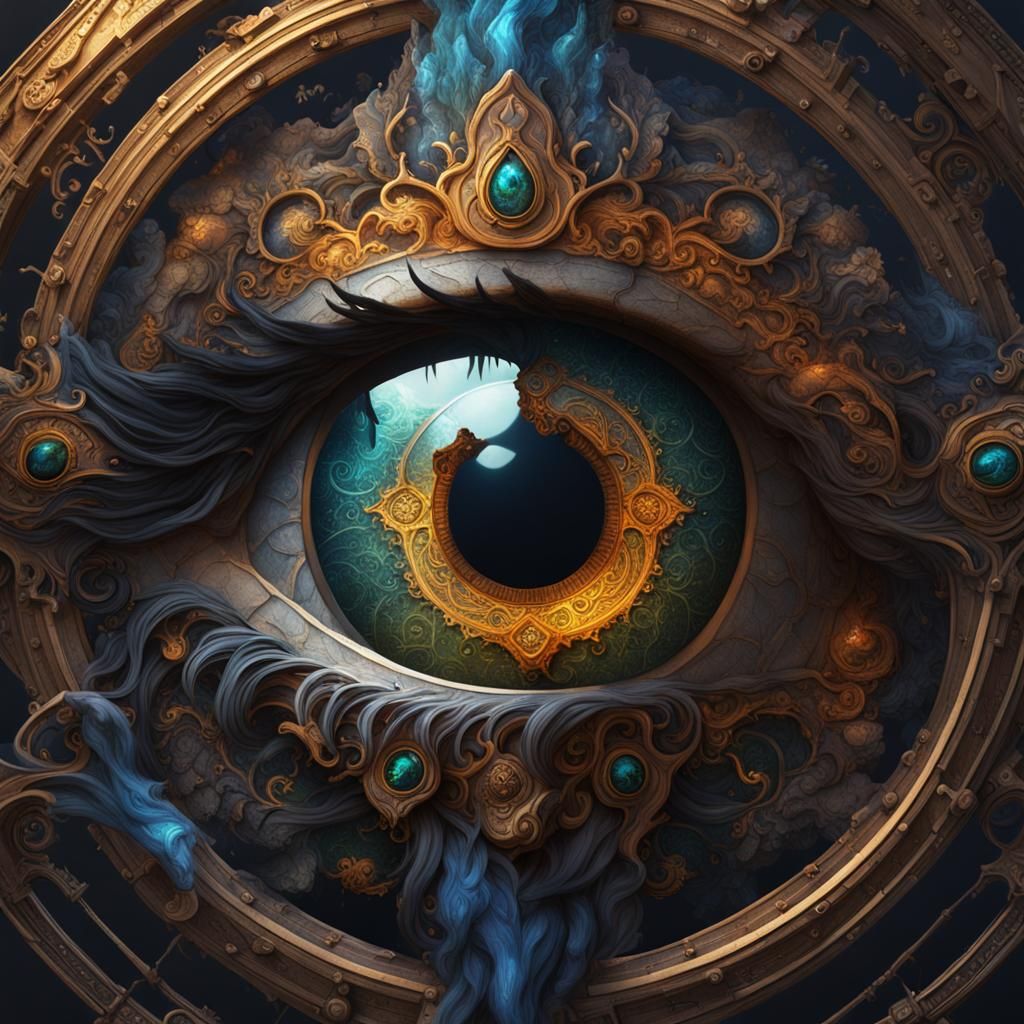 Detailed Eye Matte Painting in Fantasy Style