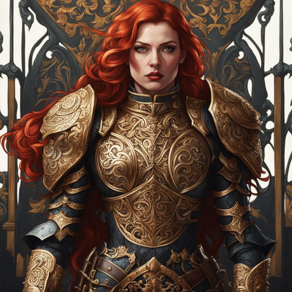 Filigree Armor: Redhead Guard Arrests Cat
