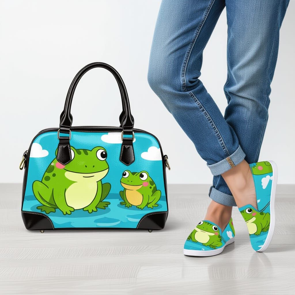 Anime Frog Shoes and Bag Set
