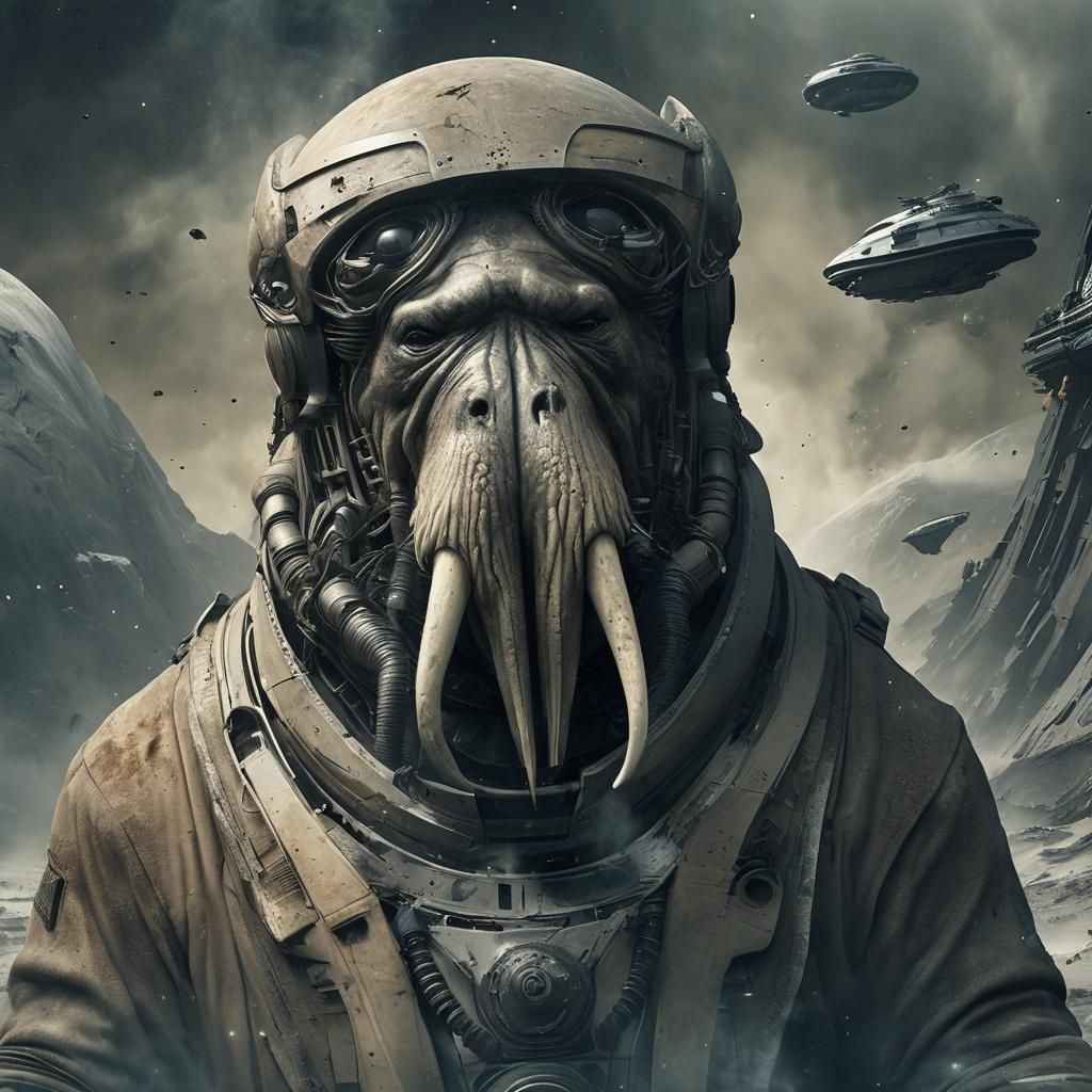 Futuristic Walrus in Epic Sci-Fi Style