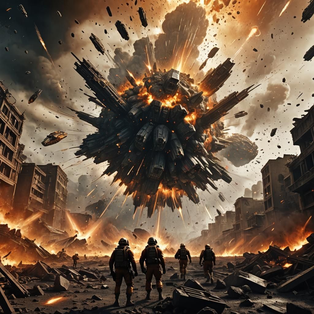Explosion on Alien World: Cinematic Sci-Fi Art