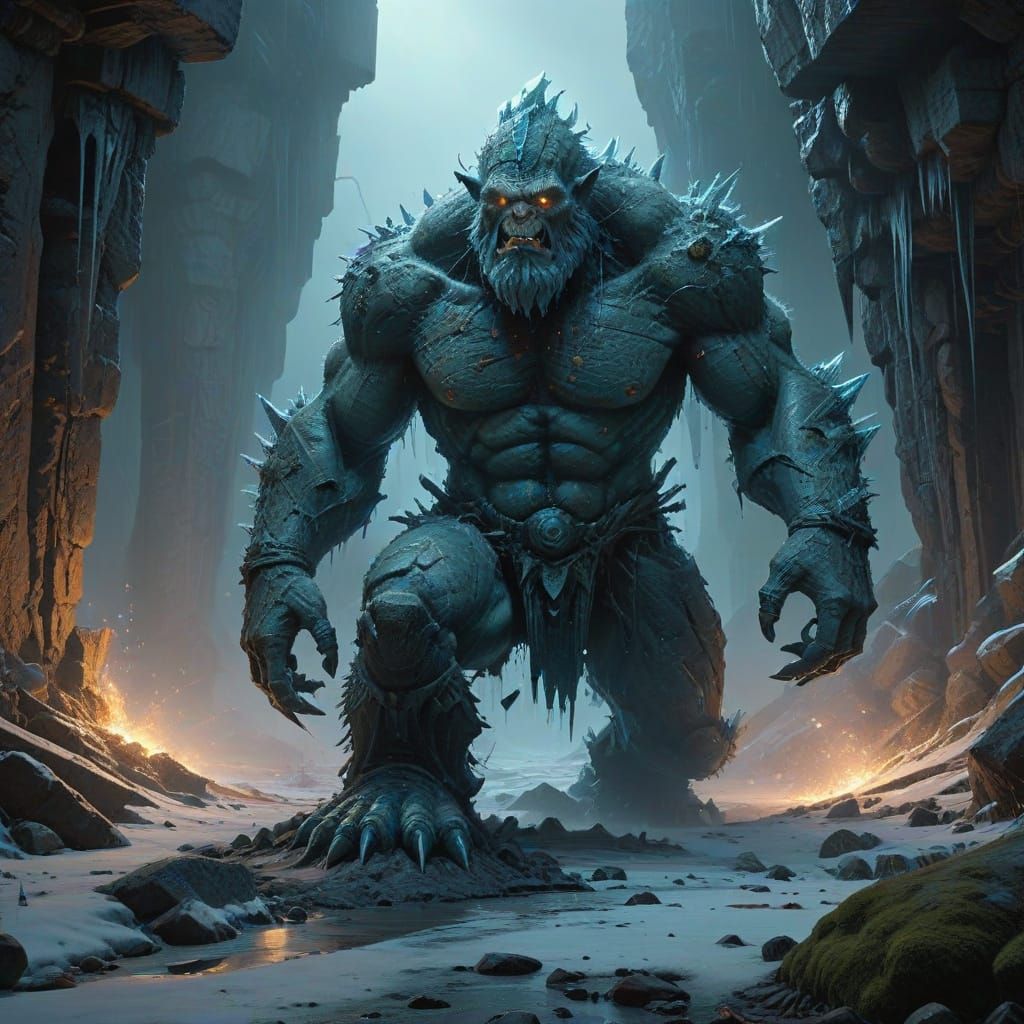 Colossal Trolls Clash in a Blazing, Ruined Landscape in Hype...