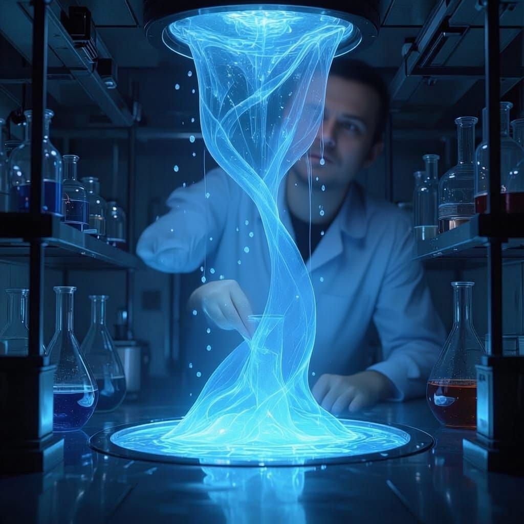 Liquid Erupting Upwards in Scientific Laboratory