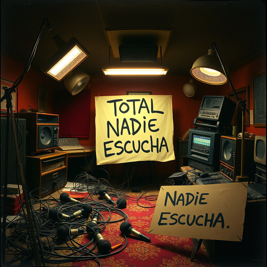 Abandoned Radio Studio in Surreal Psychedelic Style