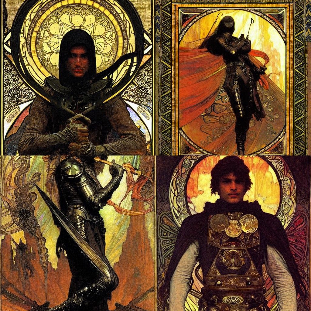 Fiery Armored Lord in Decorative Style