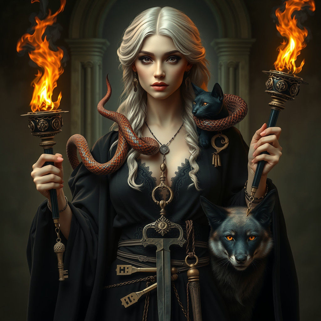 Hecate: Goddess of Magic in Dark Surrealism