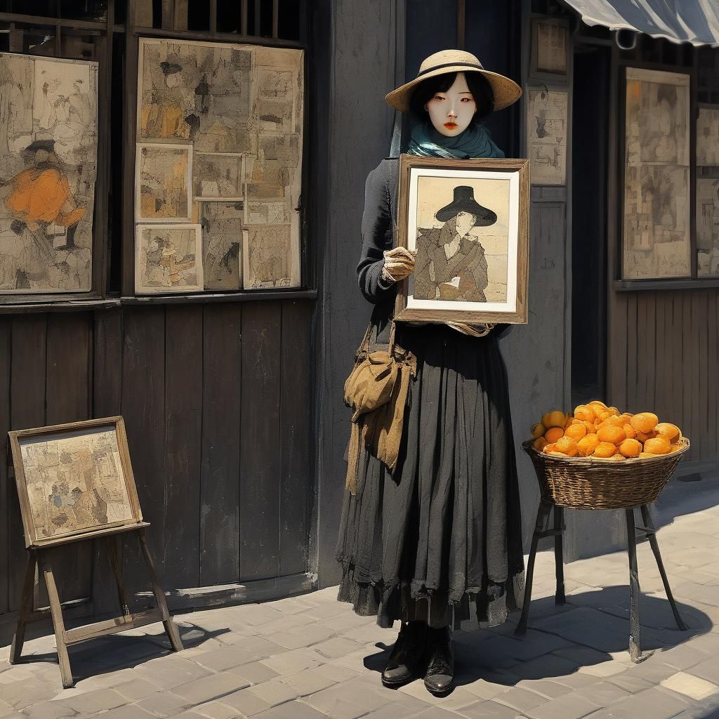 Depressive Manga Gnome Girl Selling Art