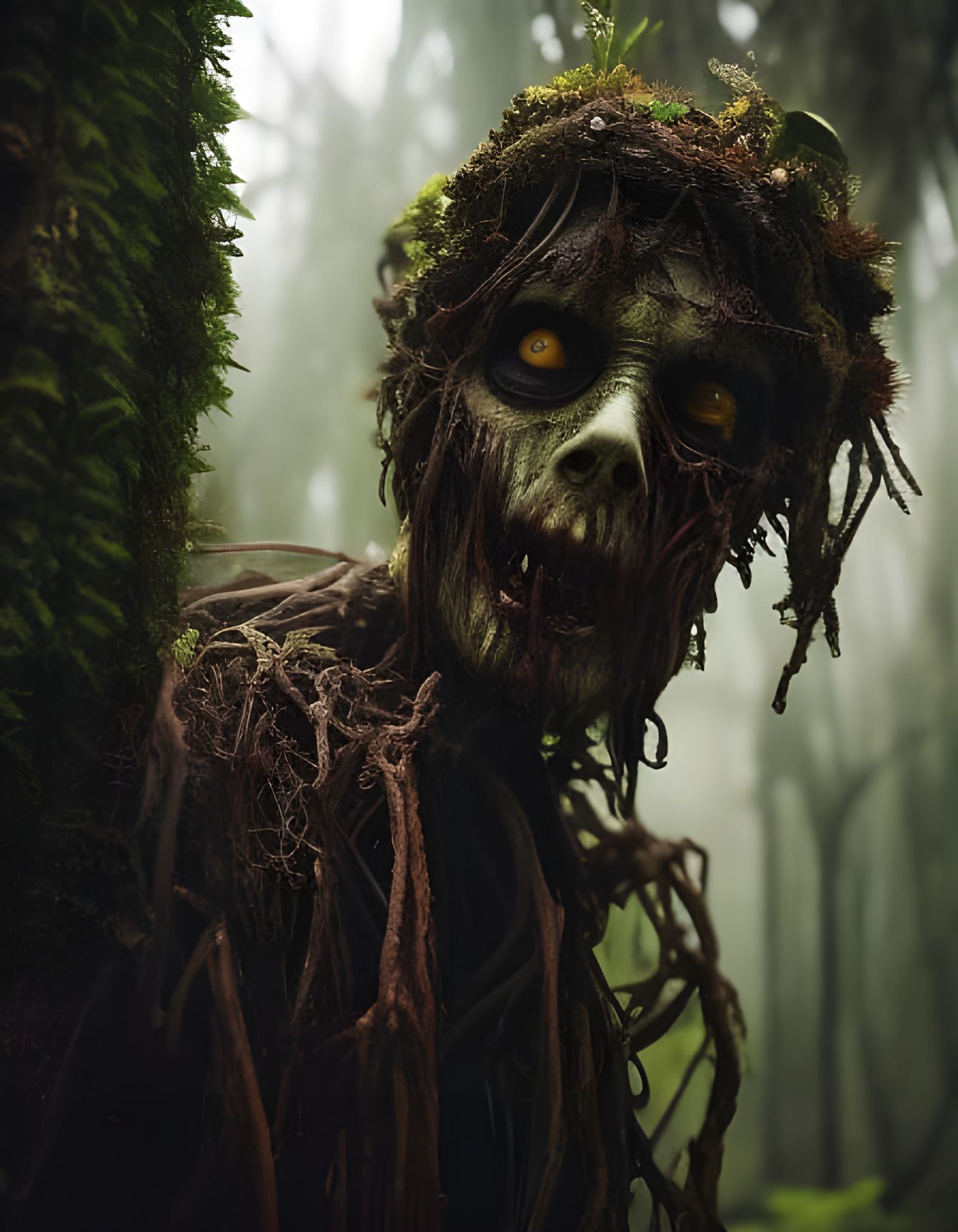 Zombie covered with vines