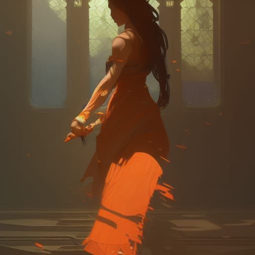 Girl Dusting: Hyperdetailed Concept Art