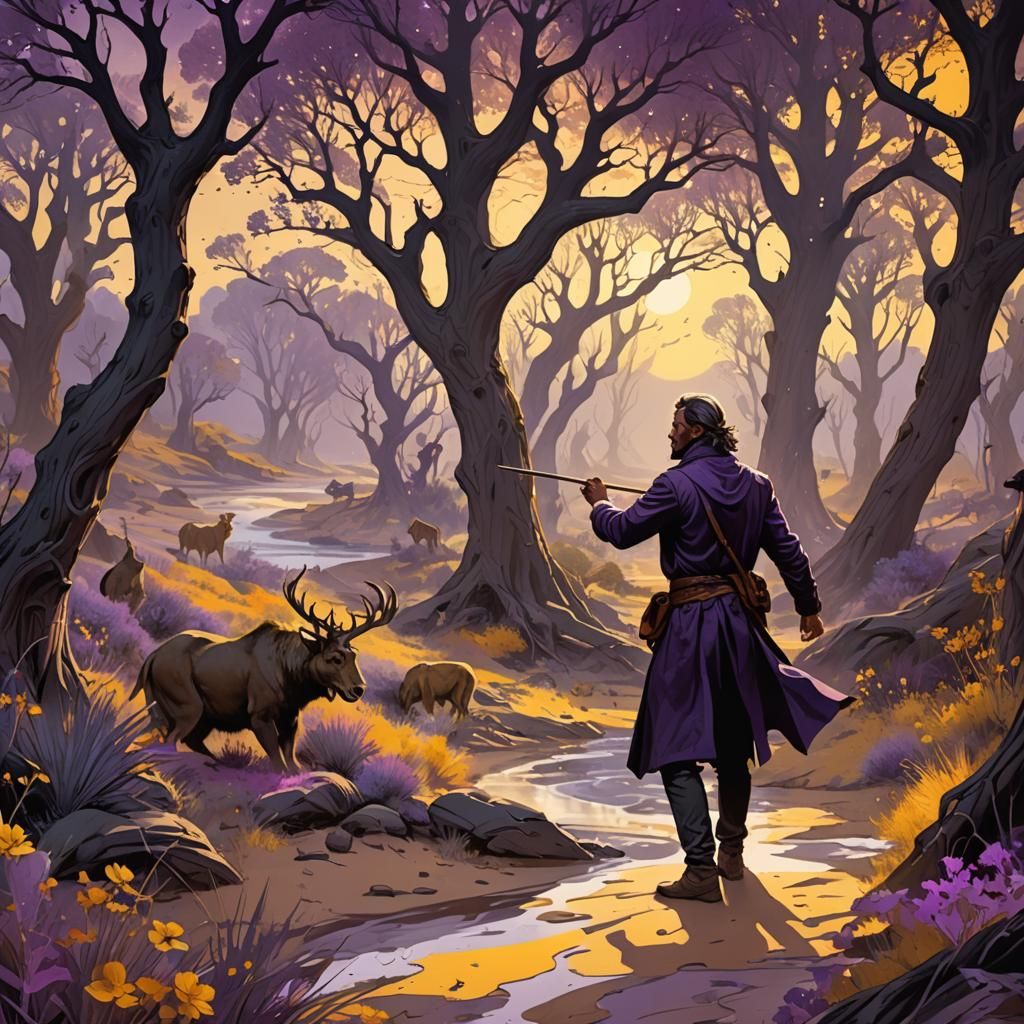 Fantasy Desert Oasis Art in Digital Style