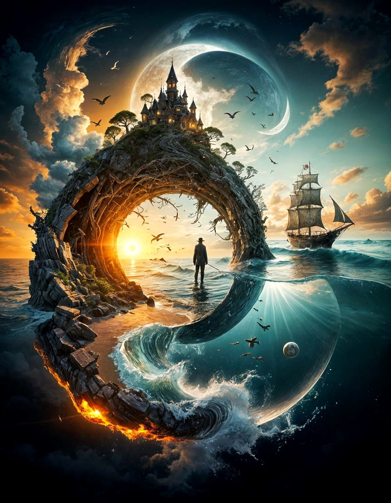 Surreal Dreamscape Through a Cosmic Stargate