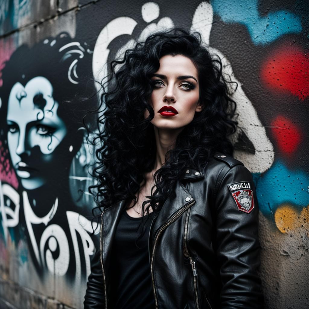 Gothic Realism: Goth Girl at the Berlin Wall