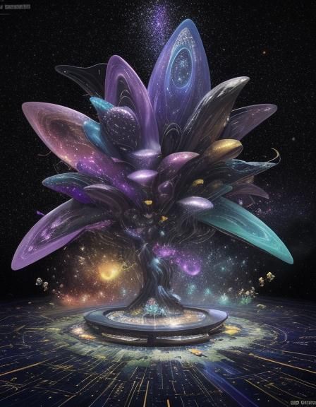 Van Gogh Inspired Galactic Abstract in Deep Color