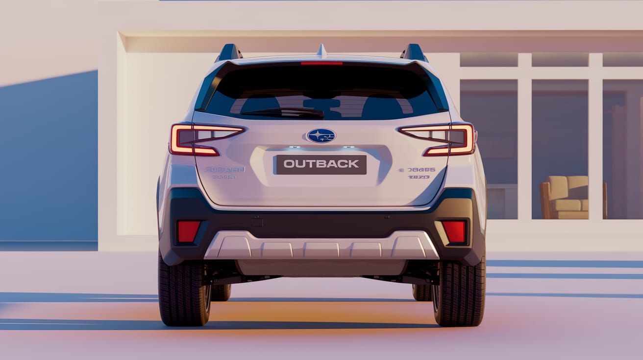 2025 Subaru Outback 3D Render in Bold White