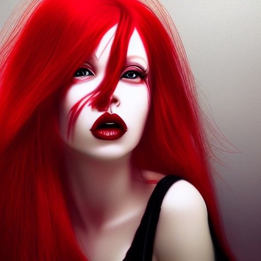 Red Hair Portrait in Photorealistic Fantasy Horror Style