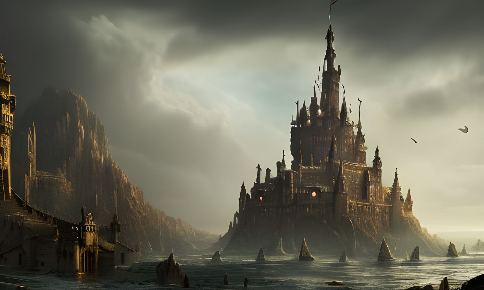 Epic Majestic Castle in Digital Matte Painting Style