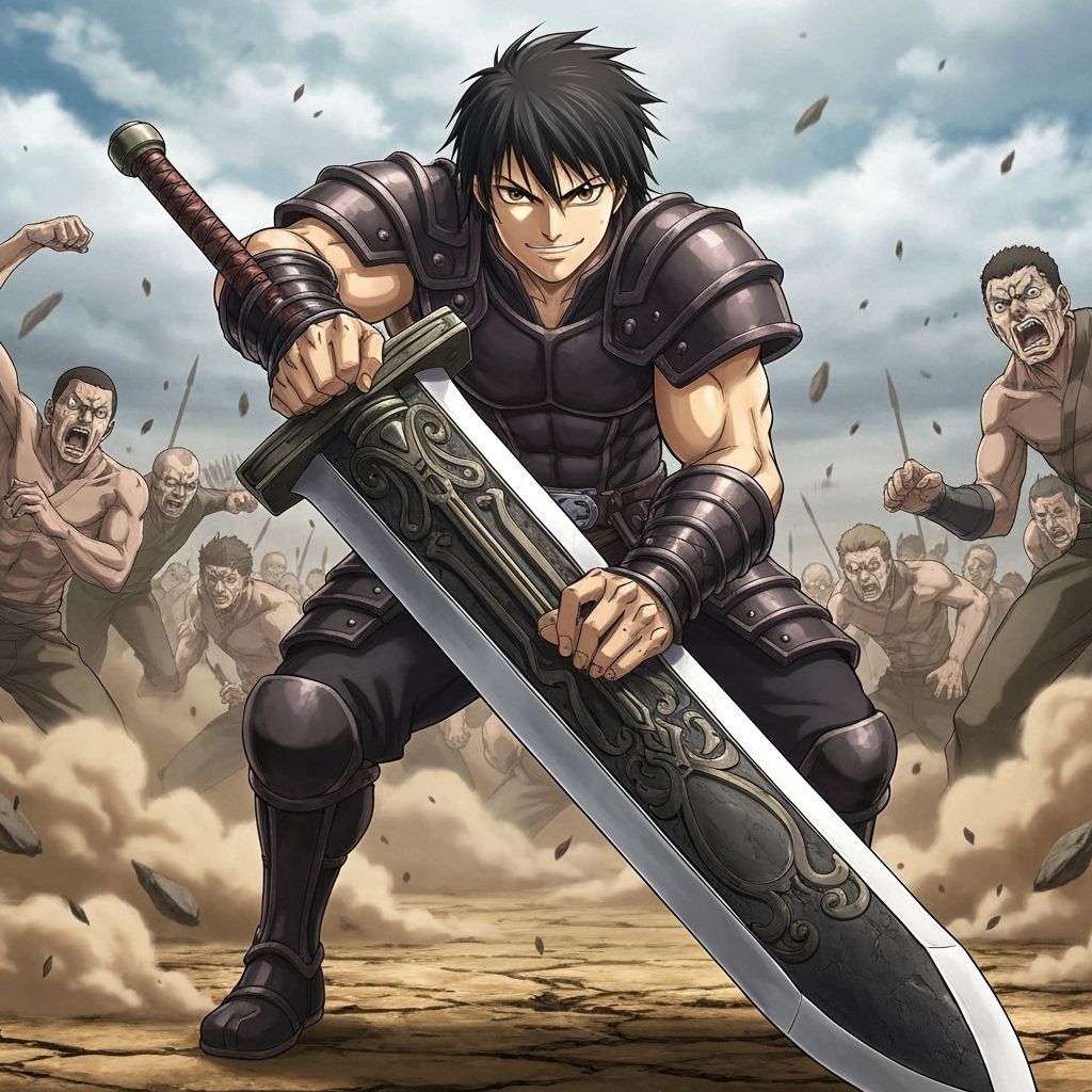 Anime Warrior in Miura Kentaro Art Style