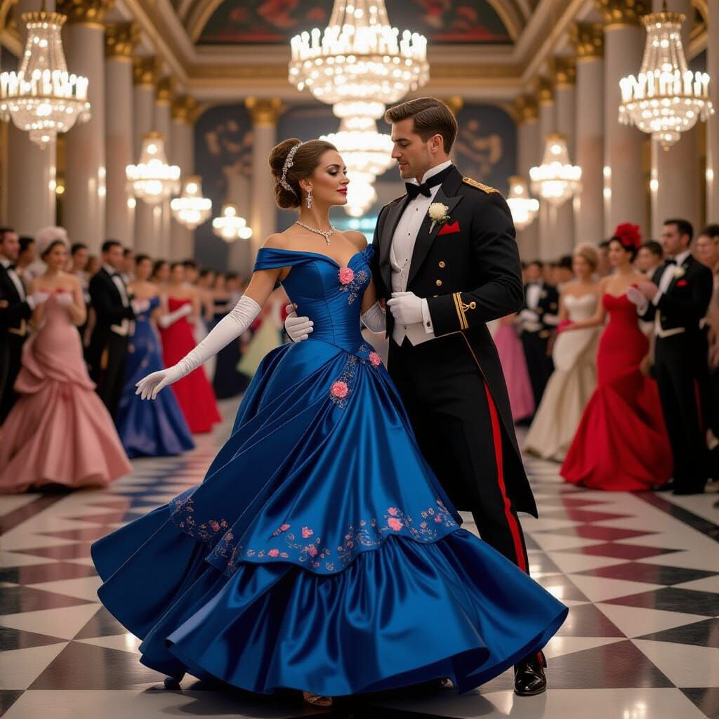 Victorian Ballroom Dance in Pre-Raphaelite Style