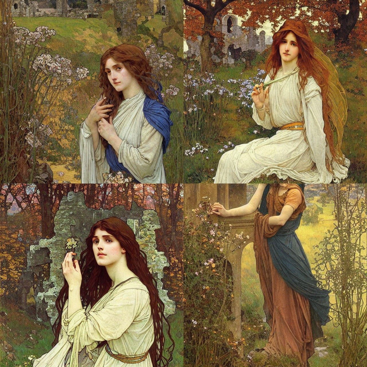 Romantic Portrait of Woman in Monastic Ruins